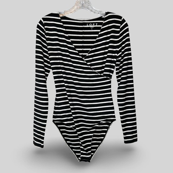 LOFT Tops - LOFT Striped Bodysuit